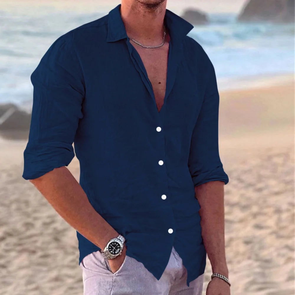 Men Cotton Linen Shirt