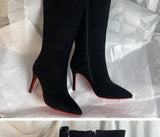 Women Pole Knee High Designer Boots – Sexy Leather High Heel