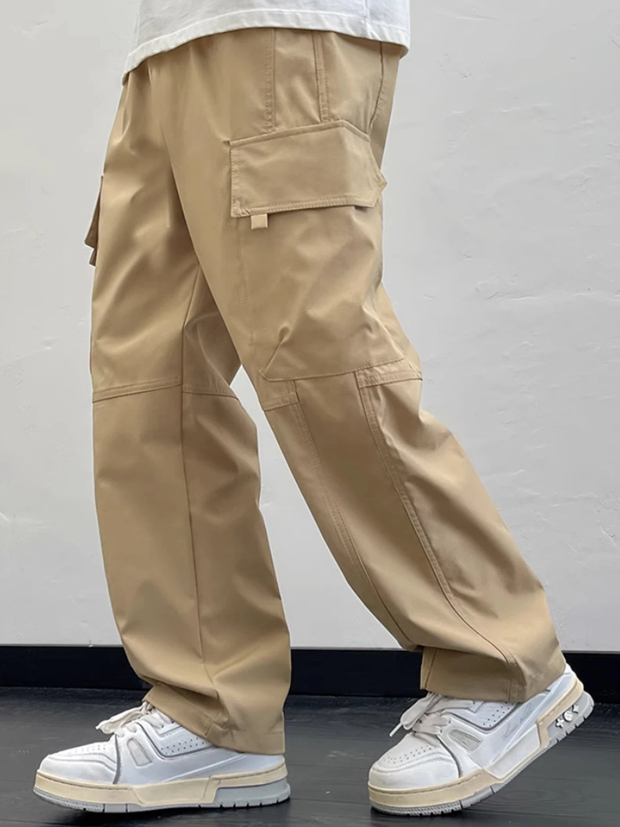 Men Oversize Black Cargo Pants