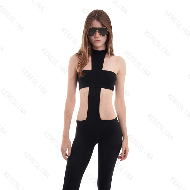 PunkTrix™ – Y2K Goth Harajuku Slim Jumpsuit (Bold, Punky & Scene-Ready)
