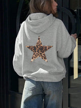 Leopard Print Fleece Hoodie