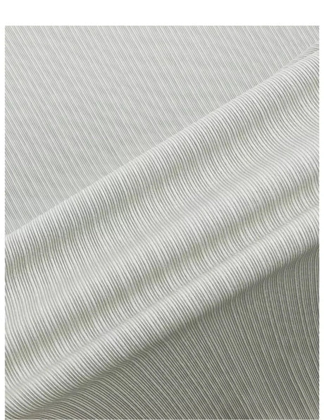 Close-up of textured striped fabric in light color, ideal for crafting or clothing projects.