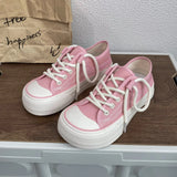 Women Canvas Sneakers Non Slip Lace Up Flats