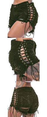 Women's Ripped Tassel Denim Shorts