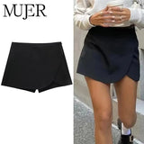 Women Asymmetrical Skort Shorts