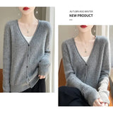 Women Merino Wool Cashmere Cardigan