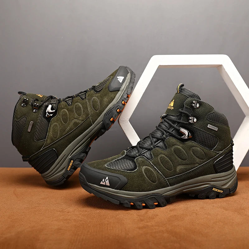 HIKEUP Men High Top Outdoor Hiking Boots