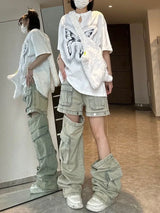 StreetMode™ – Detachable Wide Leg Jeans (Y2K Multi-Pocket Retro Style)