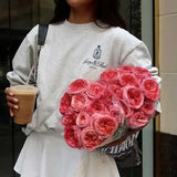 Women Letter Print Sweatshirt Vintage O-Neck Pullover