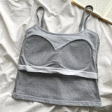 CottoForm™ padded cotton camisole in grey, featuring a slim fit and sleeveless summer design.