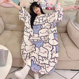Women Cartoon Print Long Nightgown