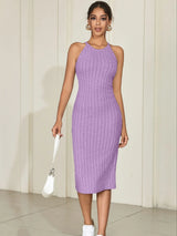Casual Solid Halter Neck Bodycon Women's Dresses