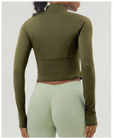 Women Slim Fit Zipper Yoga Top Jacket