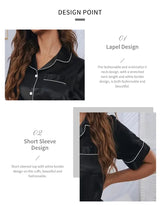 Women Satin Button Down Pajama Set