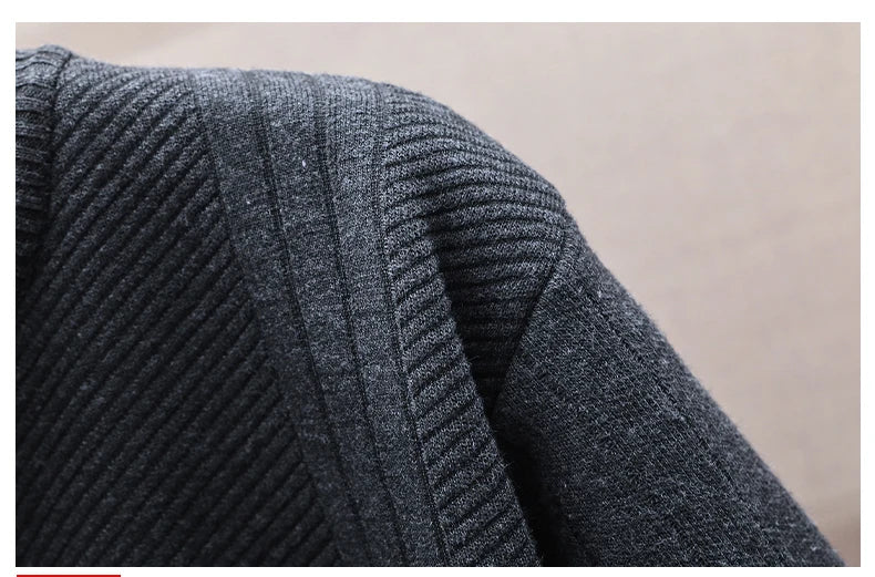 Men Fleece Knit Cardigan Jacket