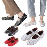 Women Crystal Ballerina Shoes Rhinestone Flats