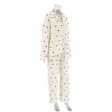 Women Cotton Pajama Set with Hearts