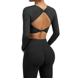 Women Open Back Long Sleeve Yoga Top
