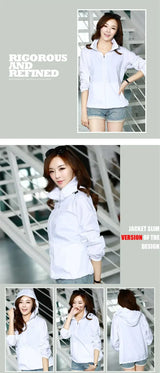 Women Lightweight Waterproof Hooded Windbreaker