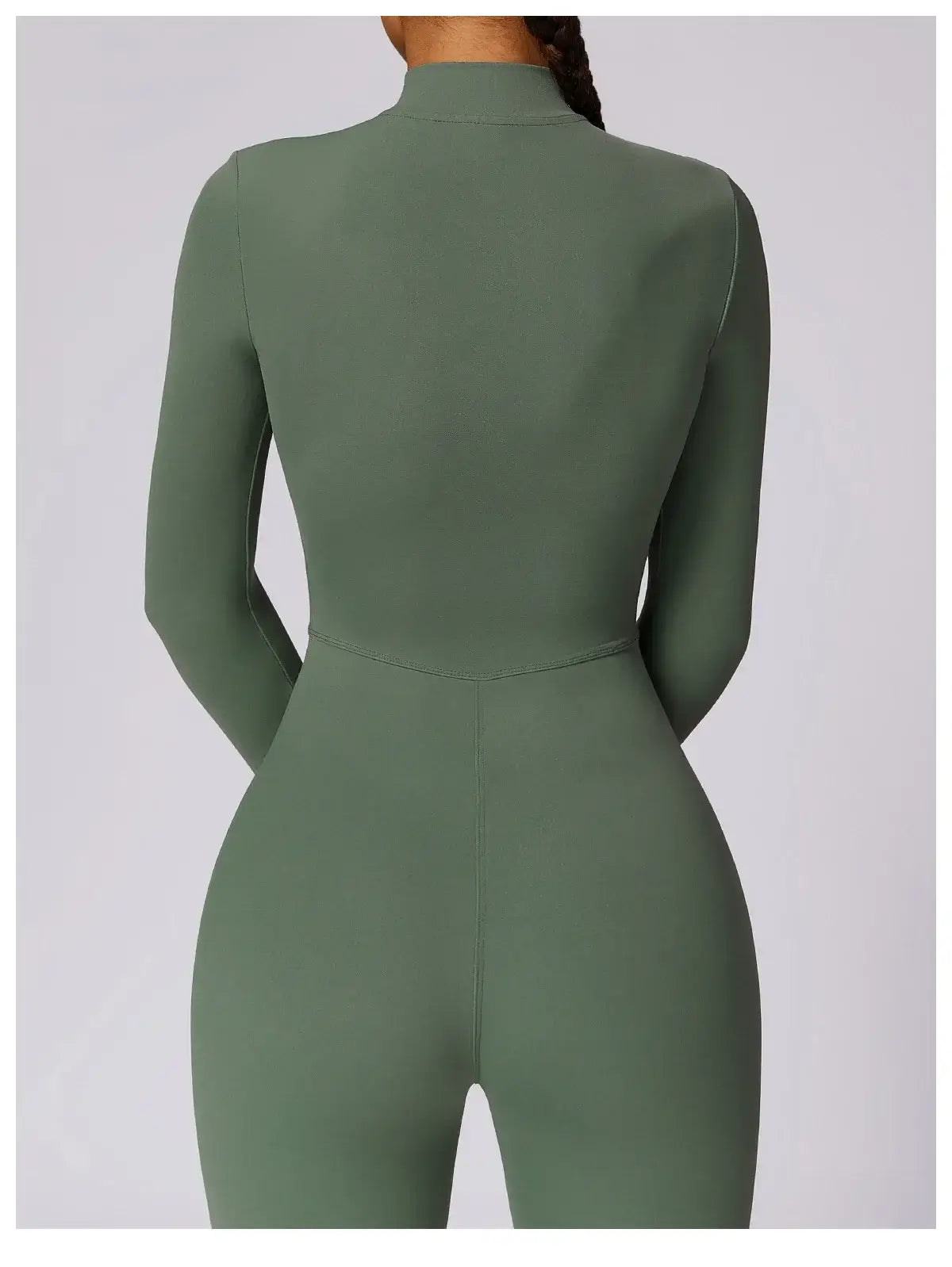Women Fitness Zipper Long Sleeve Jumpsuit