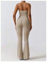 Women Backless Flared Yoga Jumpsuit