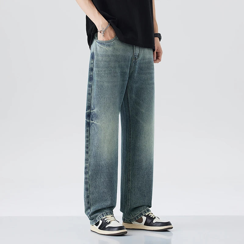 Men Retro Straight Jeans