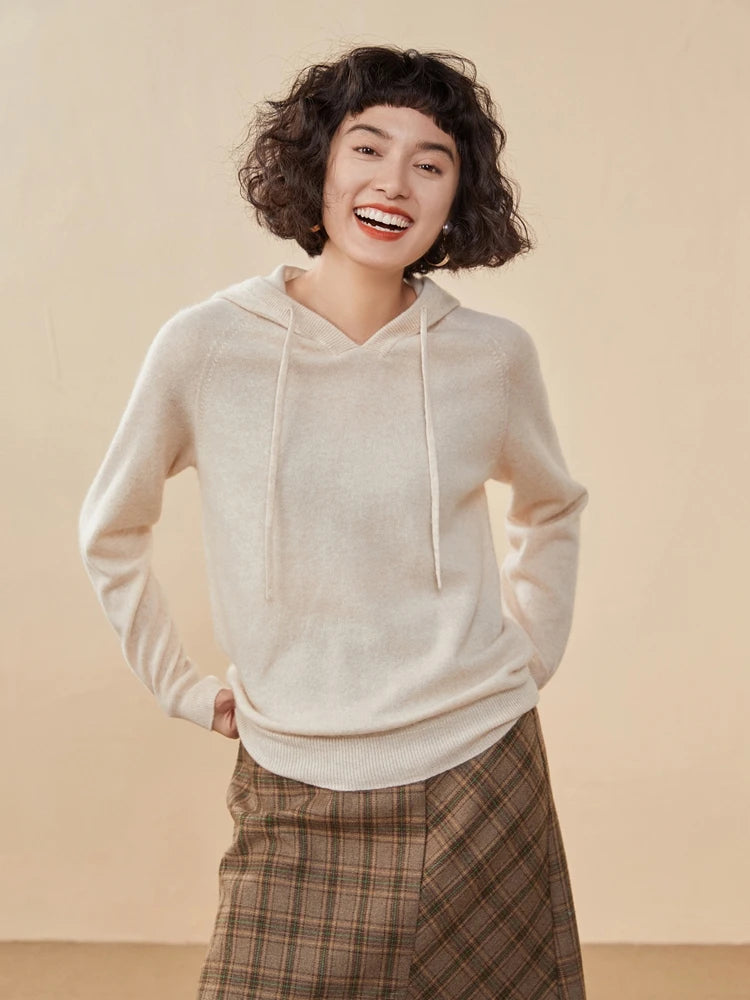 Women's 100% Cashmere Hooded Sweater