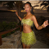 Women Sequin Tassel Party Skirt