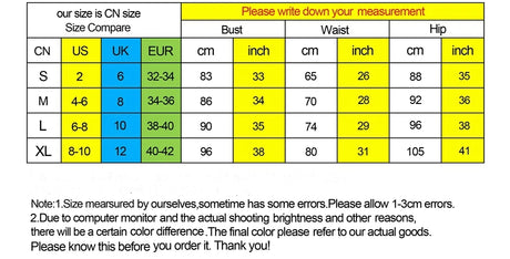 Size comparison chart for women's rhinestone jumpsuit, including measurements for bust, waist, and hip in various sizes.