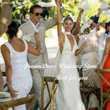 Women Mermaid Crepe Halter Wedding Dress Backless