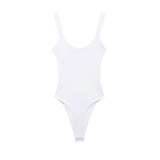 Women Ribbed Snap Button Bodysuit