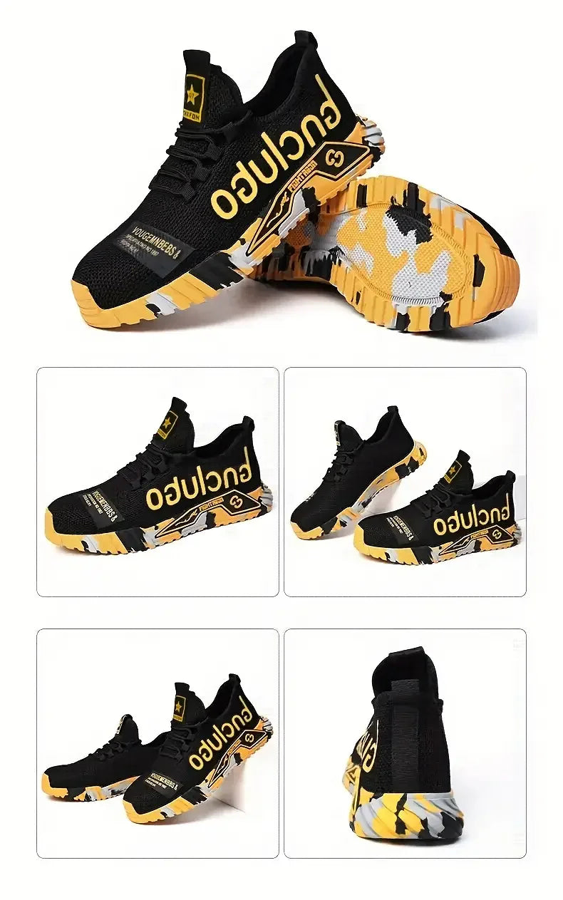 Men Anti-Puncture Reinforced Sole Safety Shoes