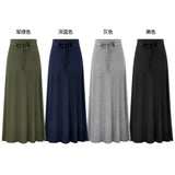 Women Knit Split Long A-Line Skirt