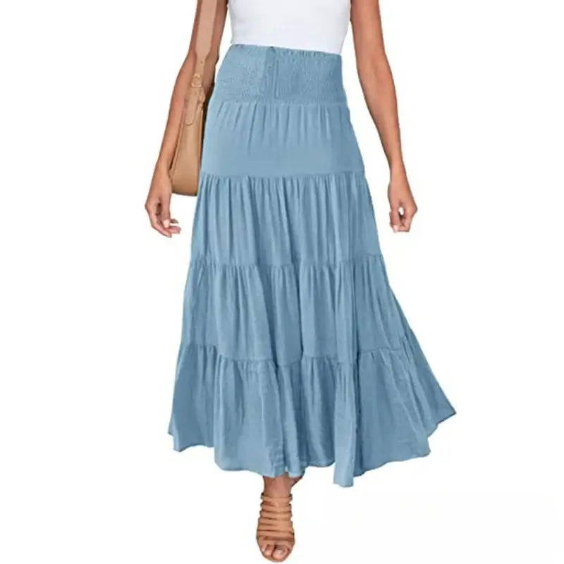 Women High Waist Maxi Boho Skirt