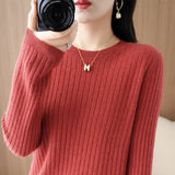 Women's Autumn Stripe Knit Pullover