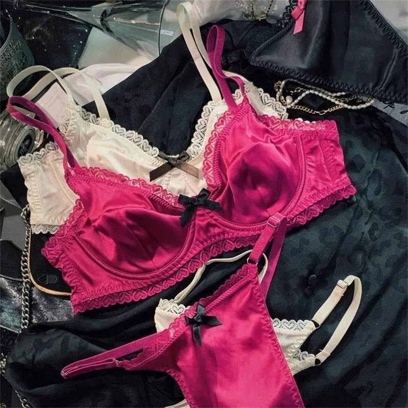 Women Ice Silk Bra Set