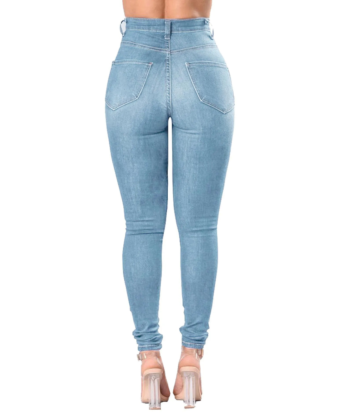 Women Ripped High Waist Jeans