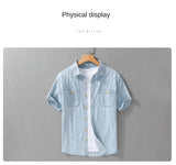 Men Denim Short Sleeve Shirt