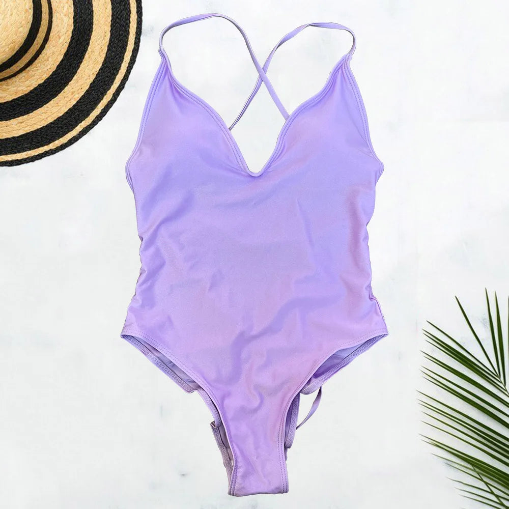 Women Solid Plus Size Swimsuit