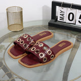 Women’s Fashion Slippers Summer Flat Square Sandals