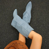 Women’s Knee High Cowboy Denim Boots 2025