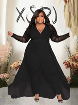 Women Mesh Lace Sleeve Pants Set