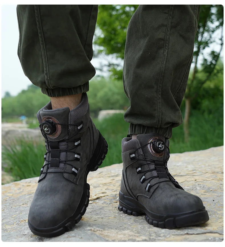 Men Waterproof Indestructible Steel Toe Boots