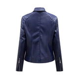 Women's Faux Leather Lapel Biker Jacket