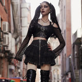 Women Zipper Gothic Mini Skirt