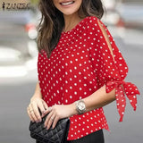 Women Polka Dot Oversize Tunic Top