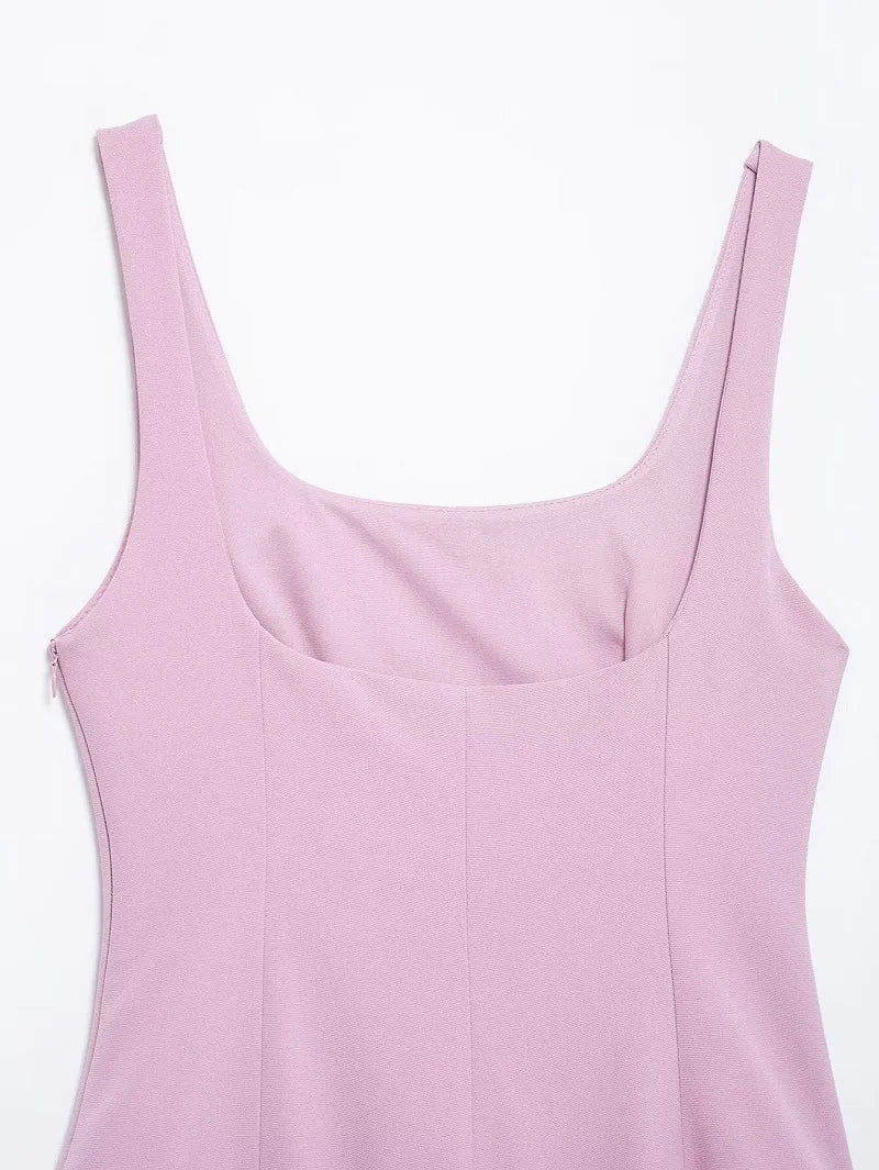 Women Pleated Backless Party Dress