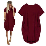 Women Casual Loose Cotton Dress