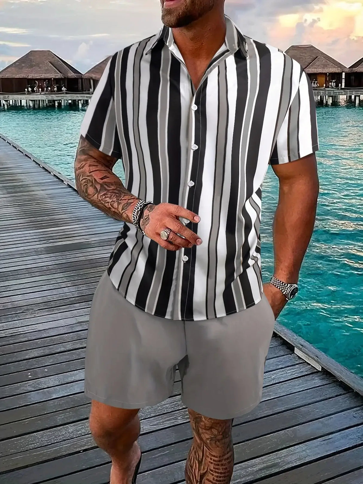 Summer Men Shirt Sets