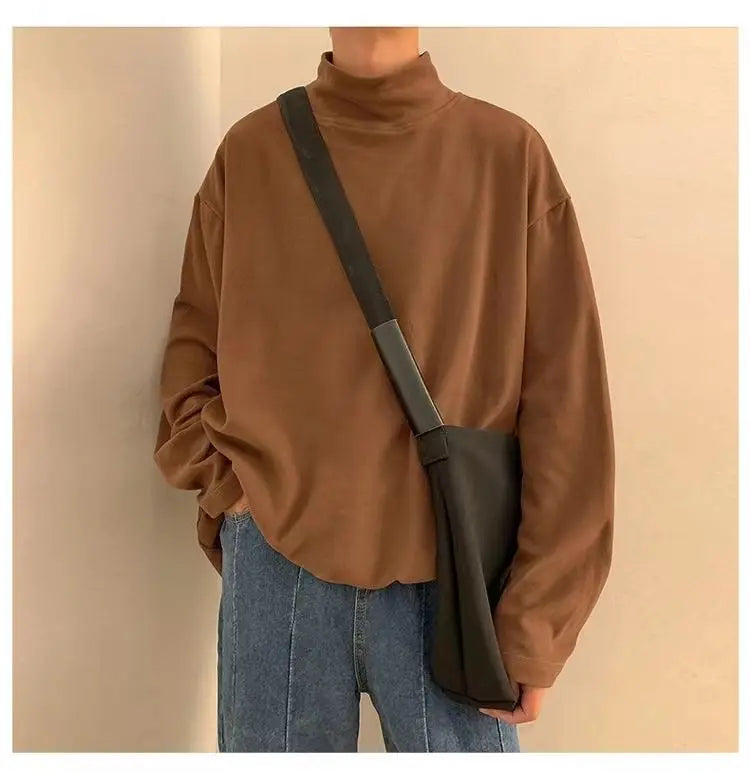 Men Velvet Slim Fit Turtleneck